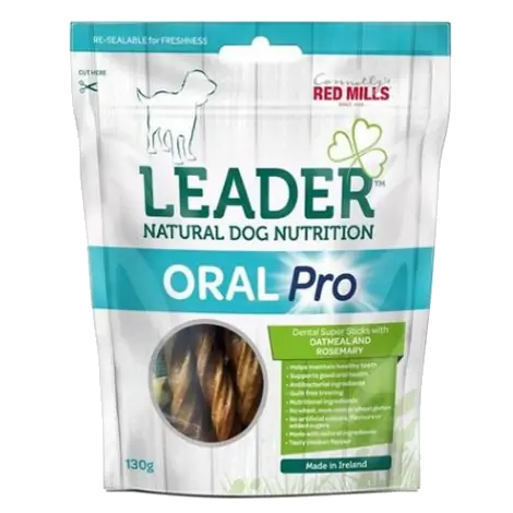 connolly's red mills leader natural dog nutrition oral pro gluten free dental sticks with no added artificial colours and sugars for dental health